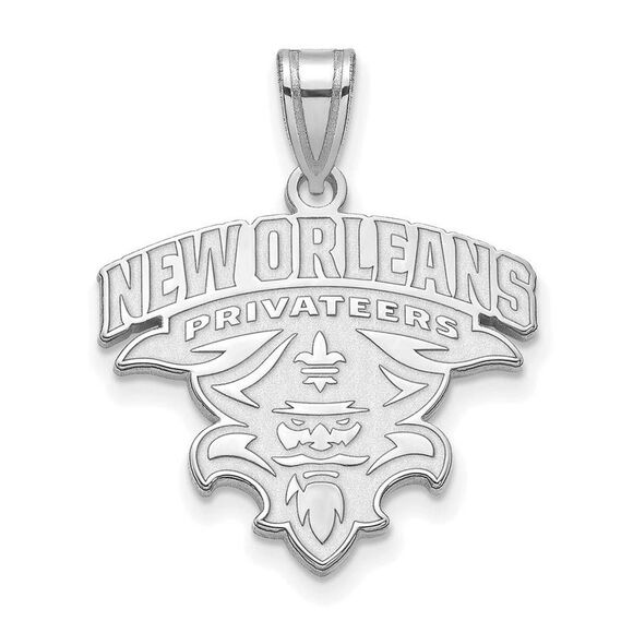 14k White Gold U. of New Orleans XL Pendant - Picture 1 of 3